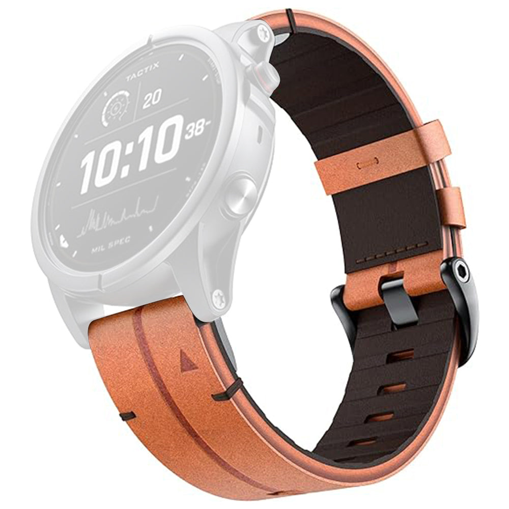 For Garmin Fenix 5X 6X 7X Pro Tactix Delta 26mm Genuine Leather Watch Strap Band Replacement - Black For Garmin Fenix 5X 6X 7X Pro Tactix Delta 26mm Genuine Leather Watch Strap Band Replacement - Black